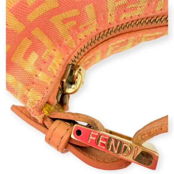 Fendi Zucca Zuccino Pink Canvas Pochette Shoulder Bag - Picture 12 of 16